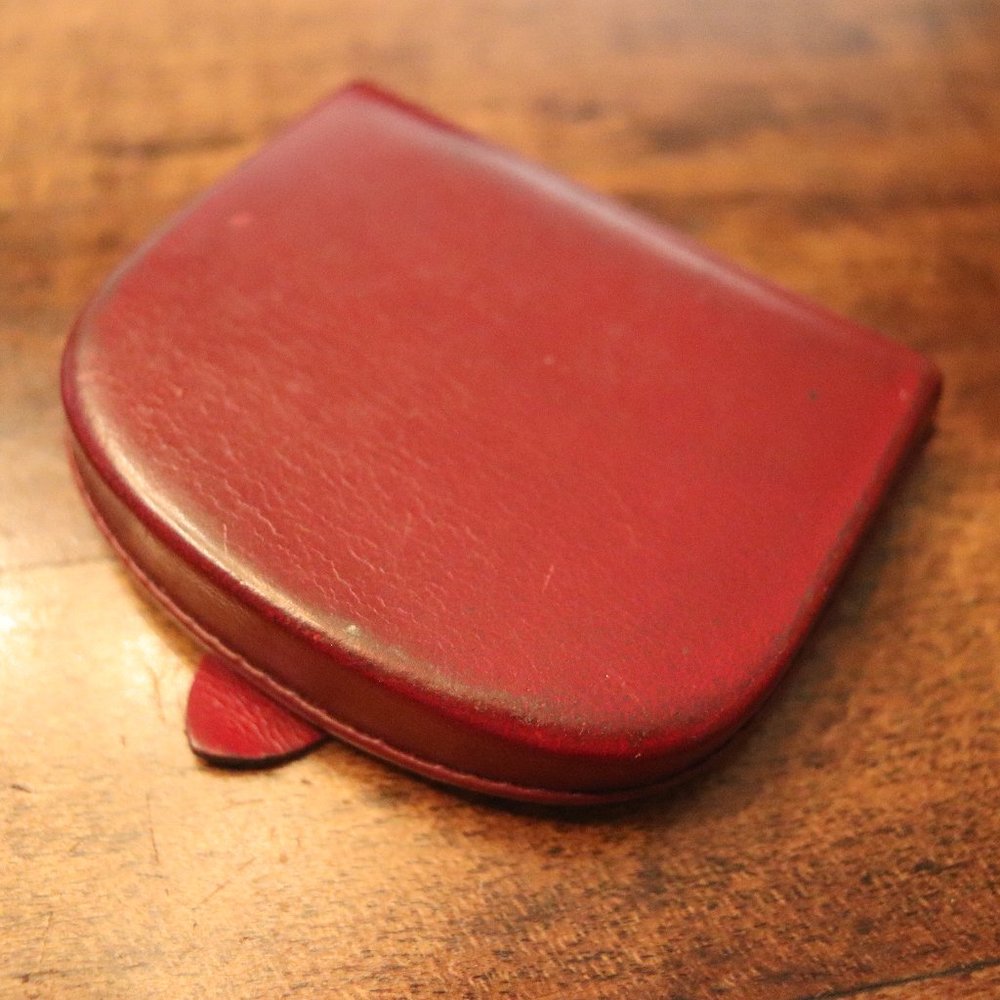 VINTAGE UNISEX European Change Purse - small, brown and useful!!